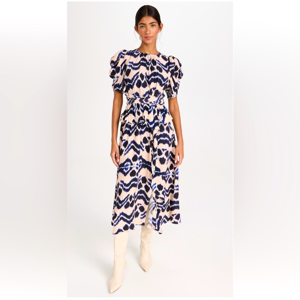 Marion Belted Printed Midi-Dress
